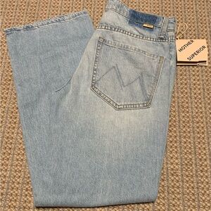 MOTHER The Mid Rise Rambler Zip Flood Ripped Off